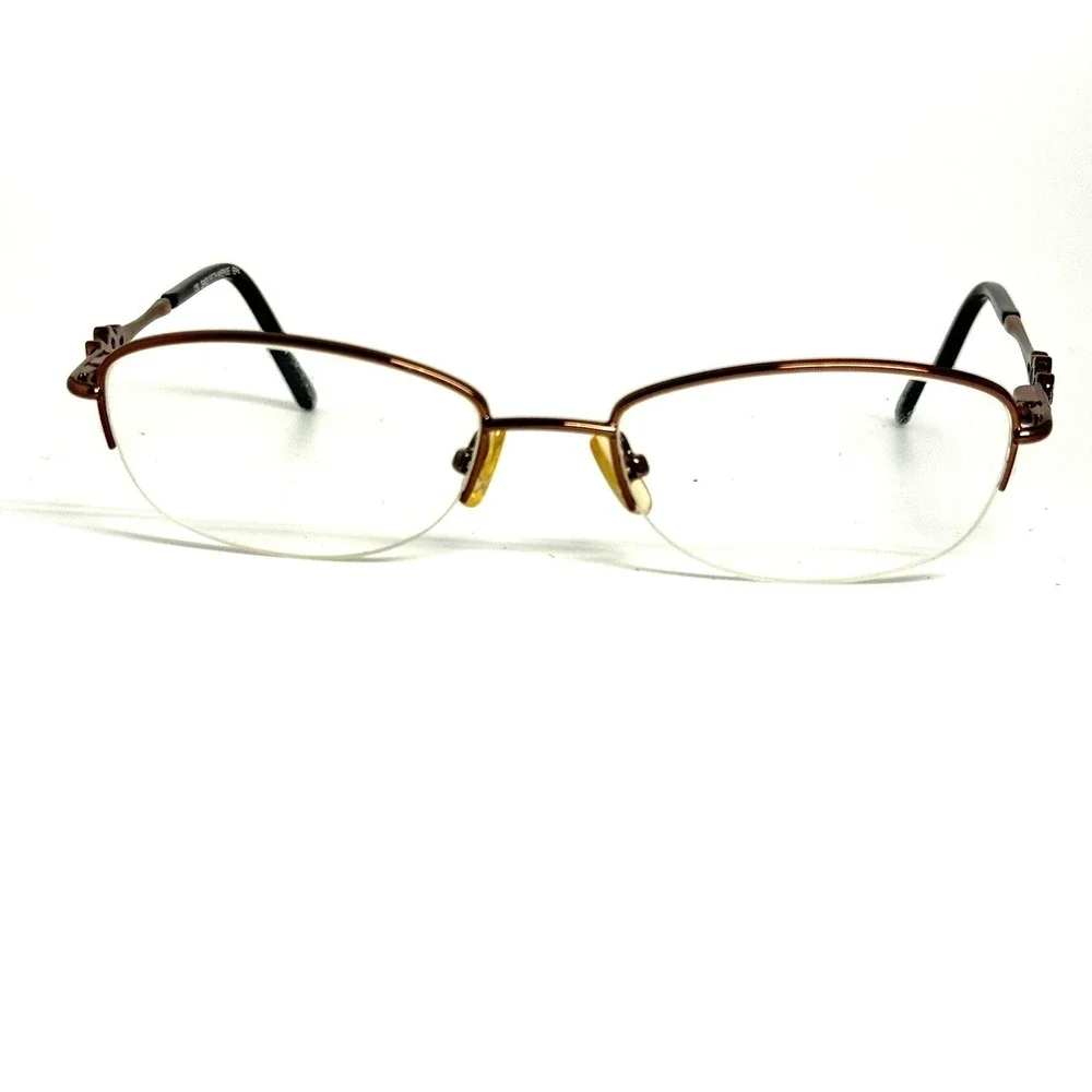 Saks Fifth Avenue S5A 211 EP4 Bronze Semi Rimless Eyeglasses Frames 50-17-130